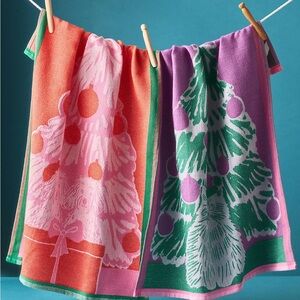 NWT Pop Art Pets Jacquard Dish Towels Set of 2 NEW